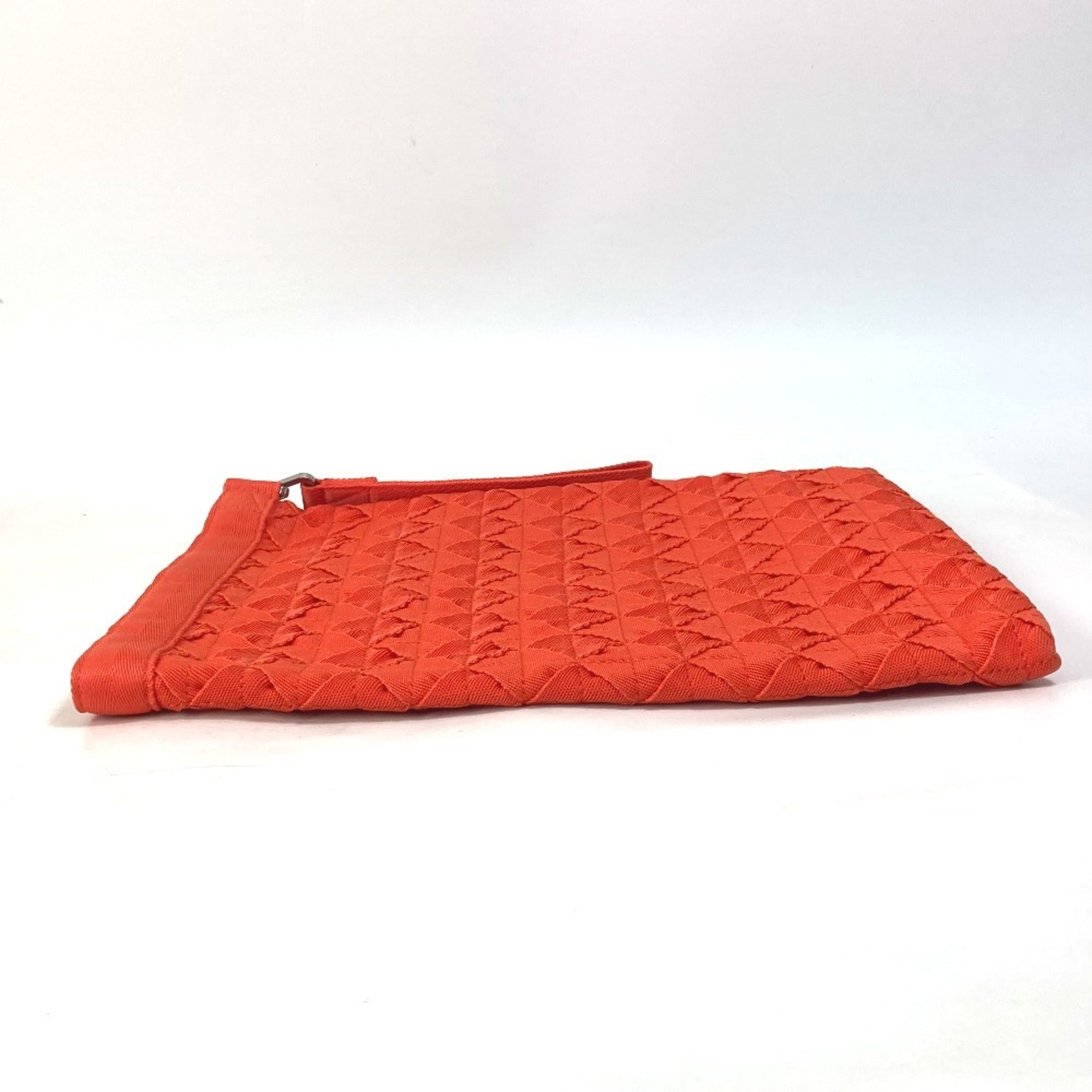 Bottega Veneta Orange Intrecciato Clutch Bag Pouch