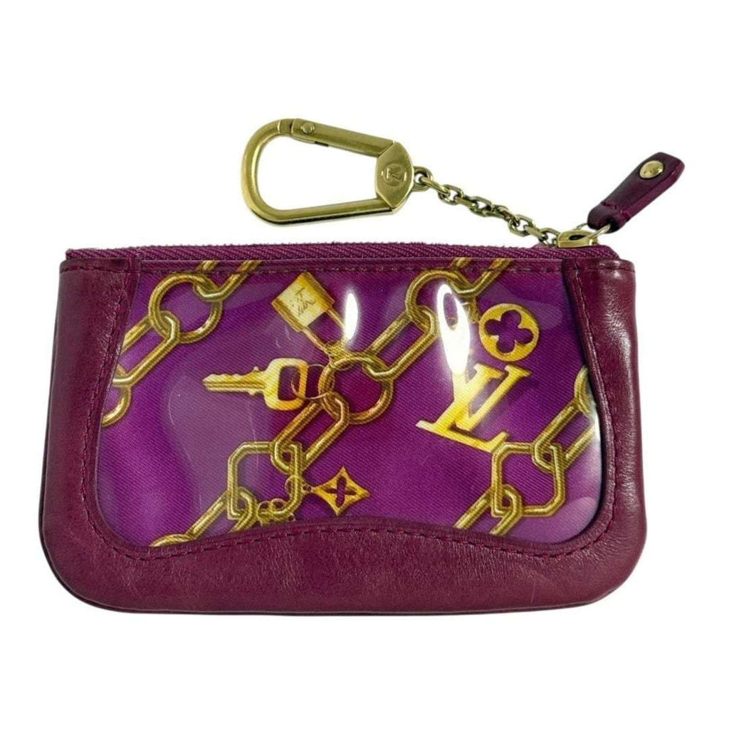 Louis Vuitton Red Color Wine Leather Coin Purse/Coin Case