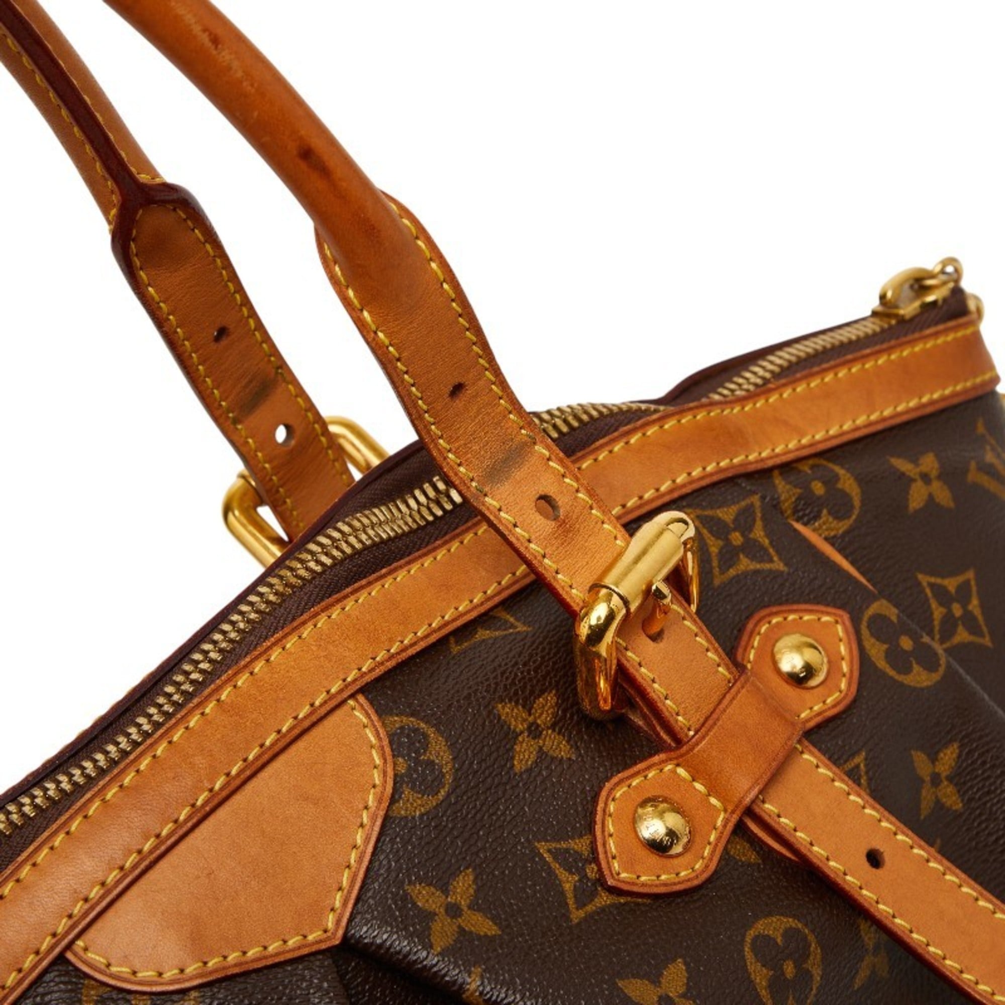 Louis Vuitton Brown Pvc Leather Handbag