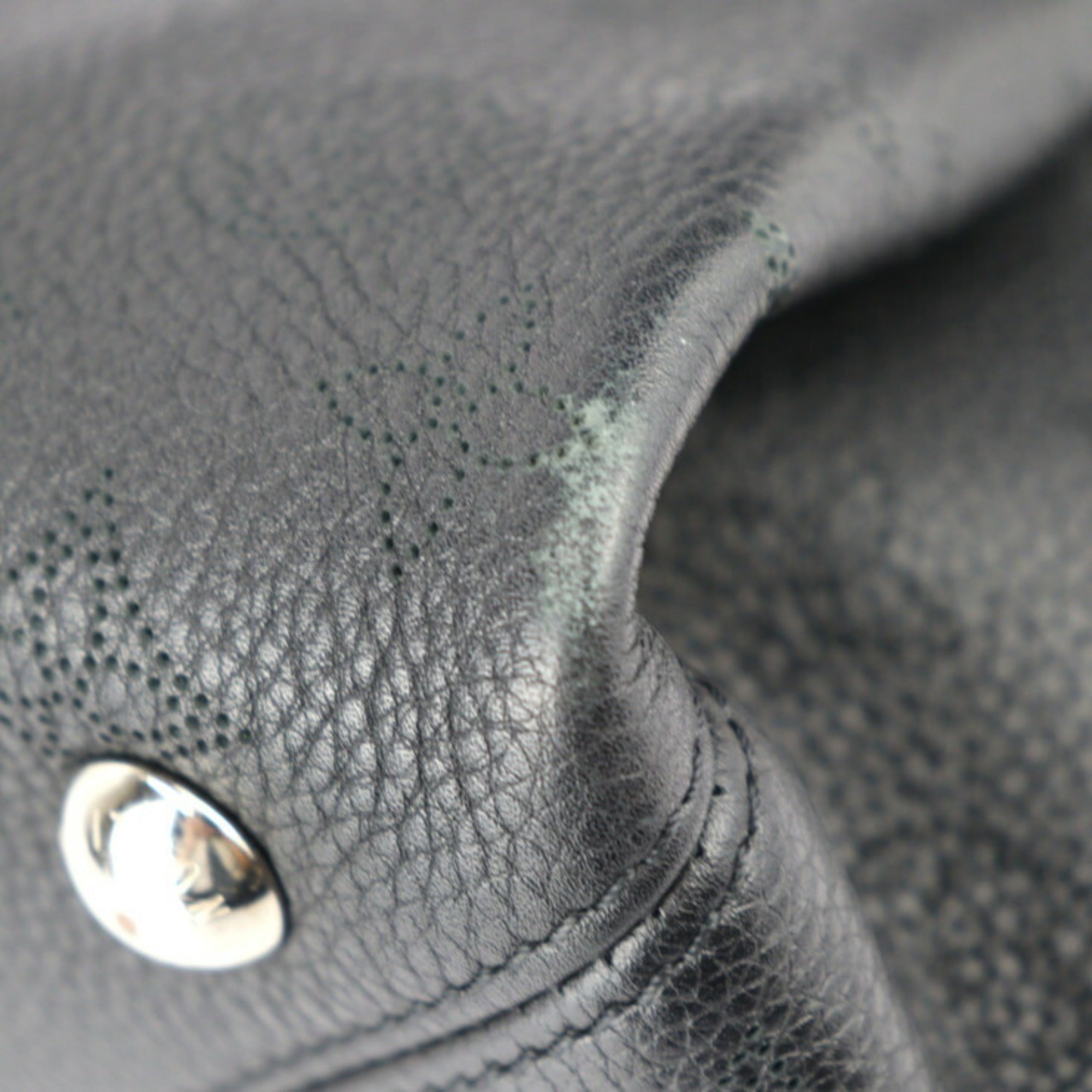 Louis Vuitton Black Leather Handbag Shoulder Bag Tote Bag