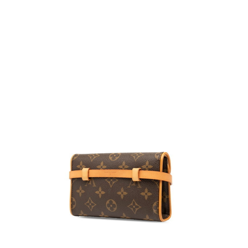 Louis Vuitton Brown Pvc Leather Pochette Sling Bag