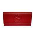 Gucci Red Color Leather Long Wallet (Bi-Fold) (Pre-Owned)