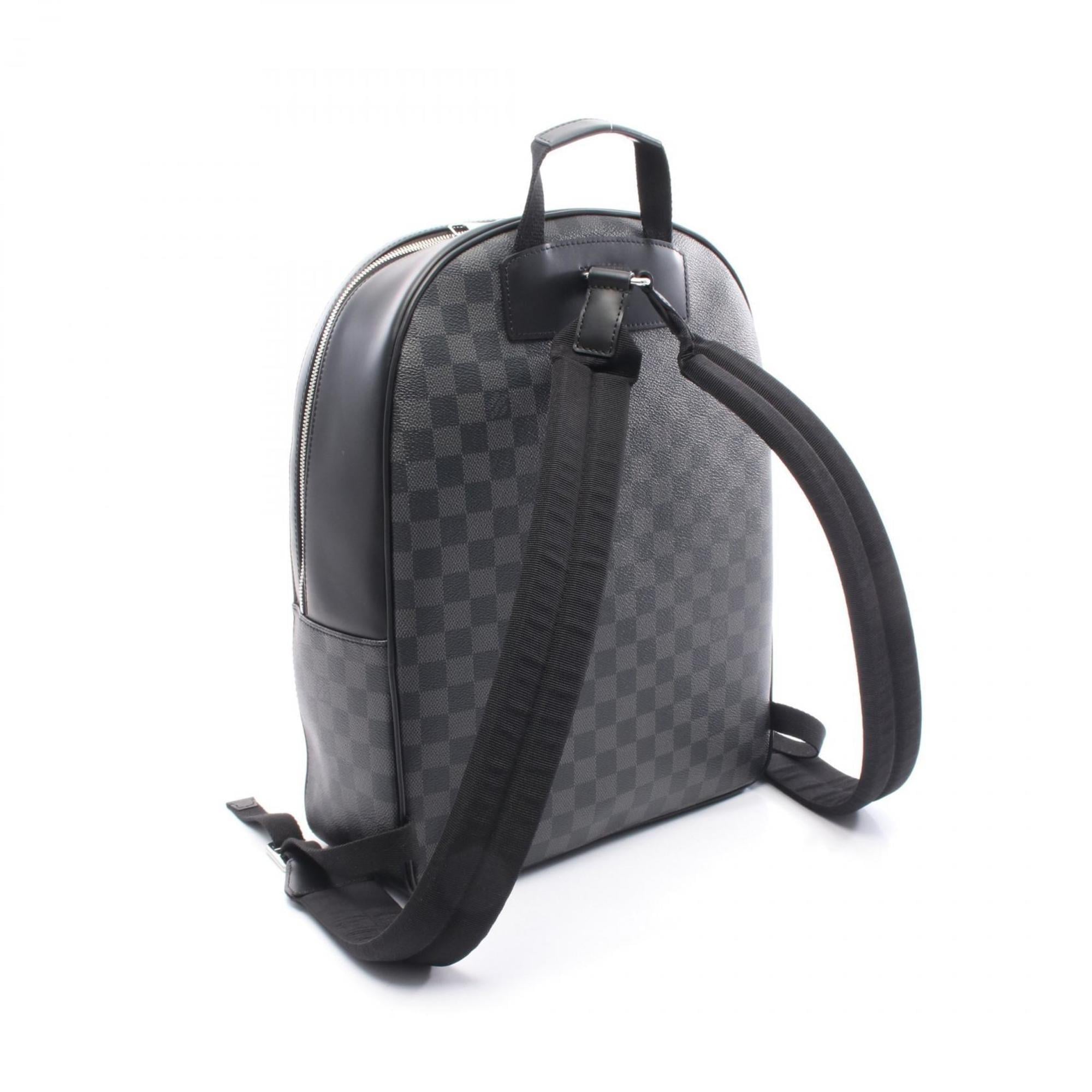 Louis Vuitton Black Coated Canvas Leather Backpack