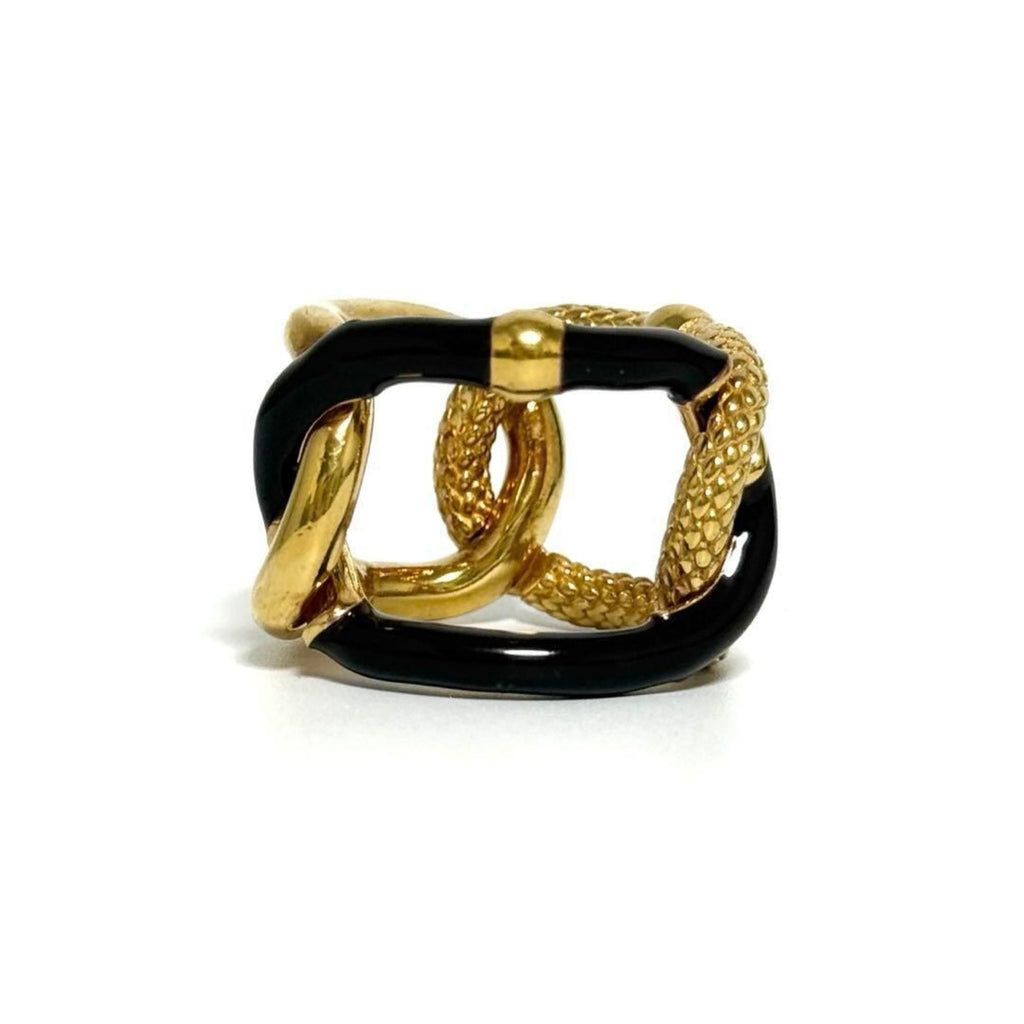 Bottega Veneta Gold Brown Silver 925 Band Ring