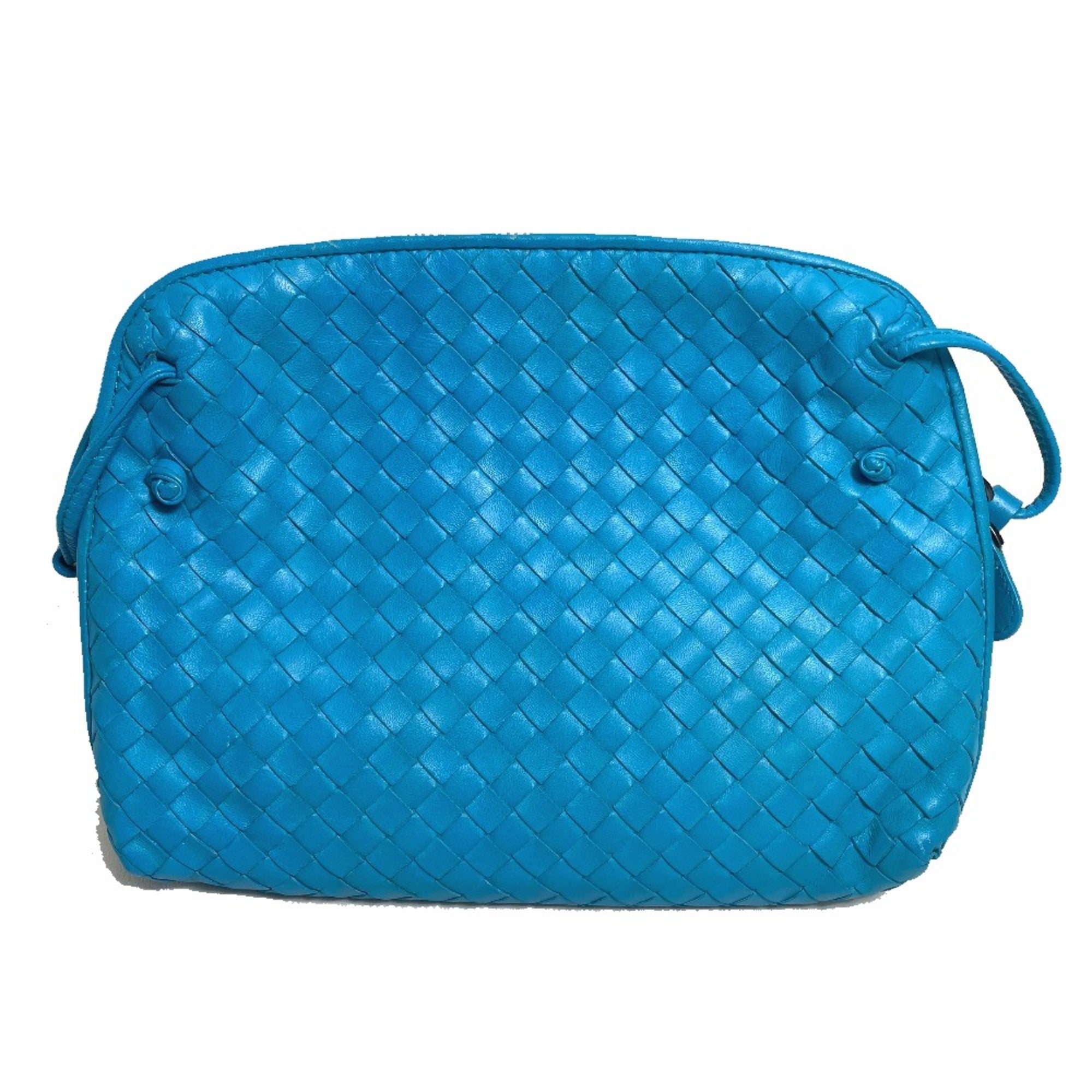 Bottega Veneta Blue Leather Shoulder Bag