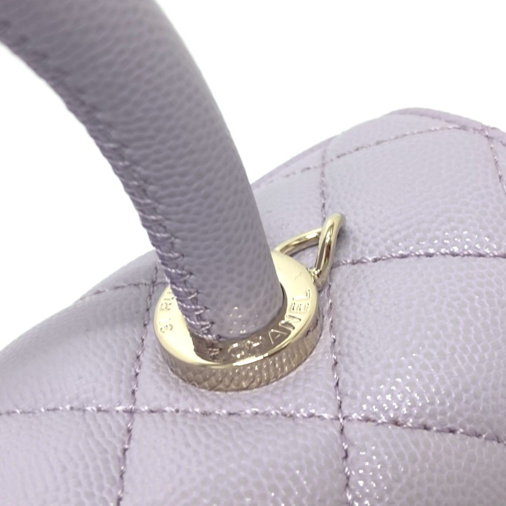 Chanel Purple Grained Calfskin Handbag Shoulder Bag