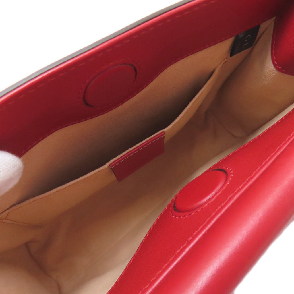 Gucci Red Color Leather Handbag (Pre-Owned)
