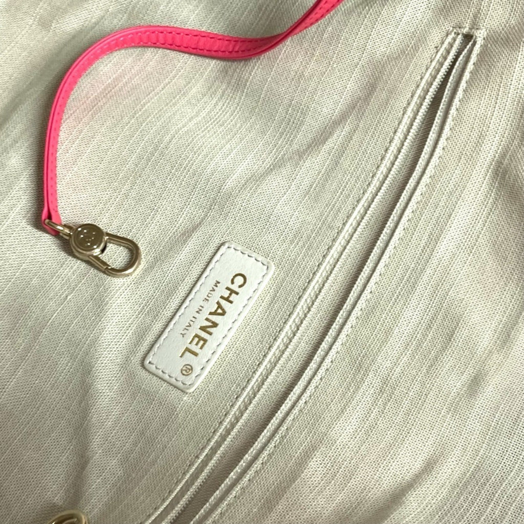 Chanel Pink Canvas Boston Bag Handbag Shoulder Bag
