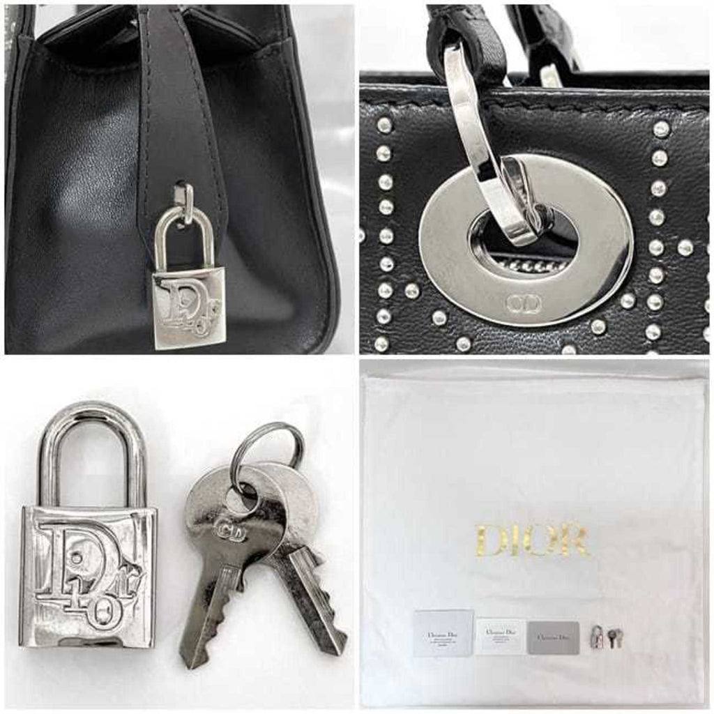Christian Dior Black Leather Handbag Shoulder Bag (Pre-Owned)
