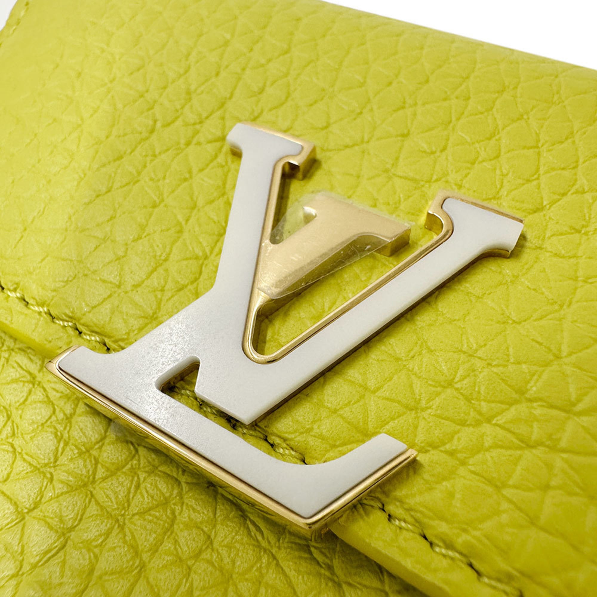 Louis Vuitton Taurillon Yellow Leather Wallet (Tri-Fold)