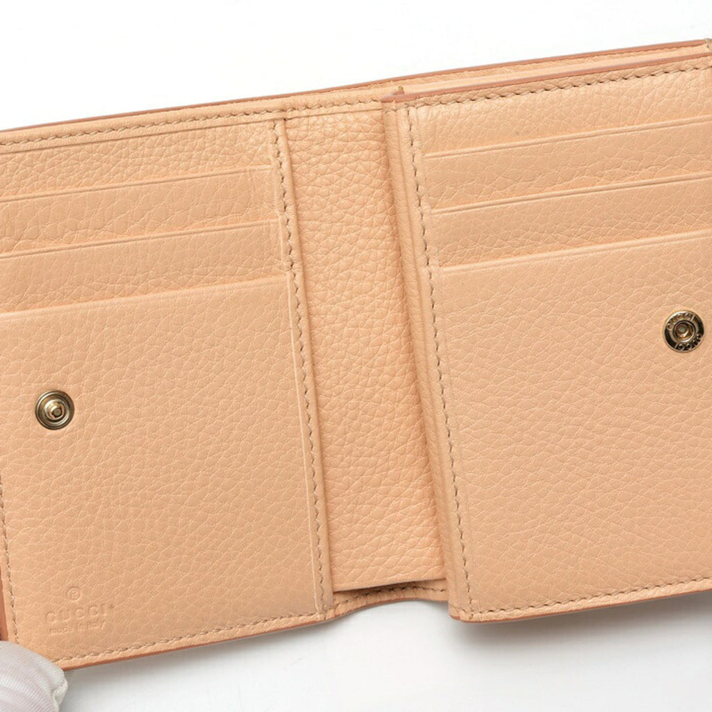 Gucci Pink Beige Gg Leather Wallet (Bi-Fold) (Pre-Owned)