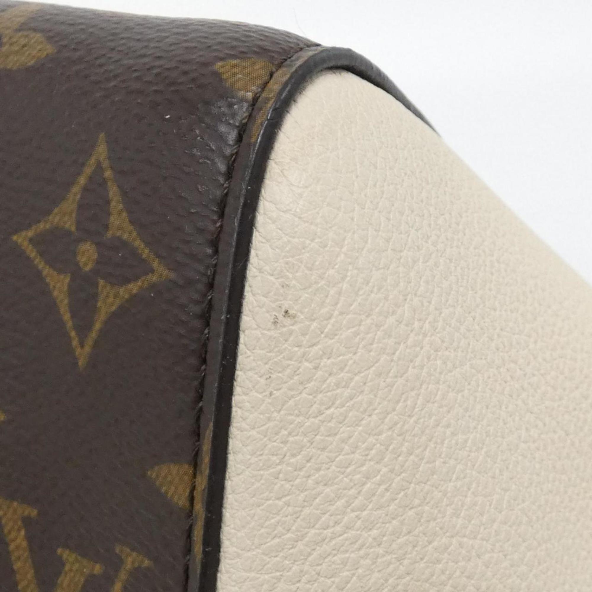 Louis Vuitton Black Cerise Cream Leather Coated Canvas Handbag