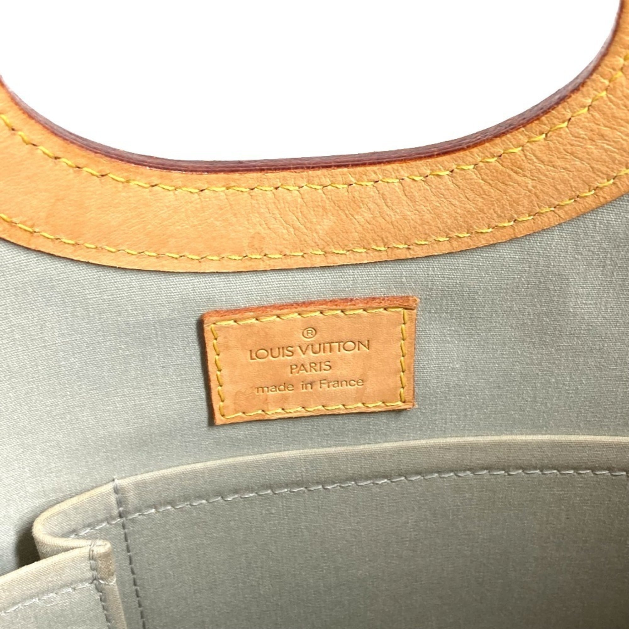 Louis Vuitton White Yellow Monogram Vernis Canvas Handbag