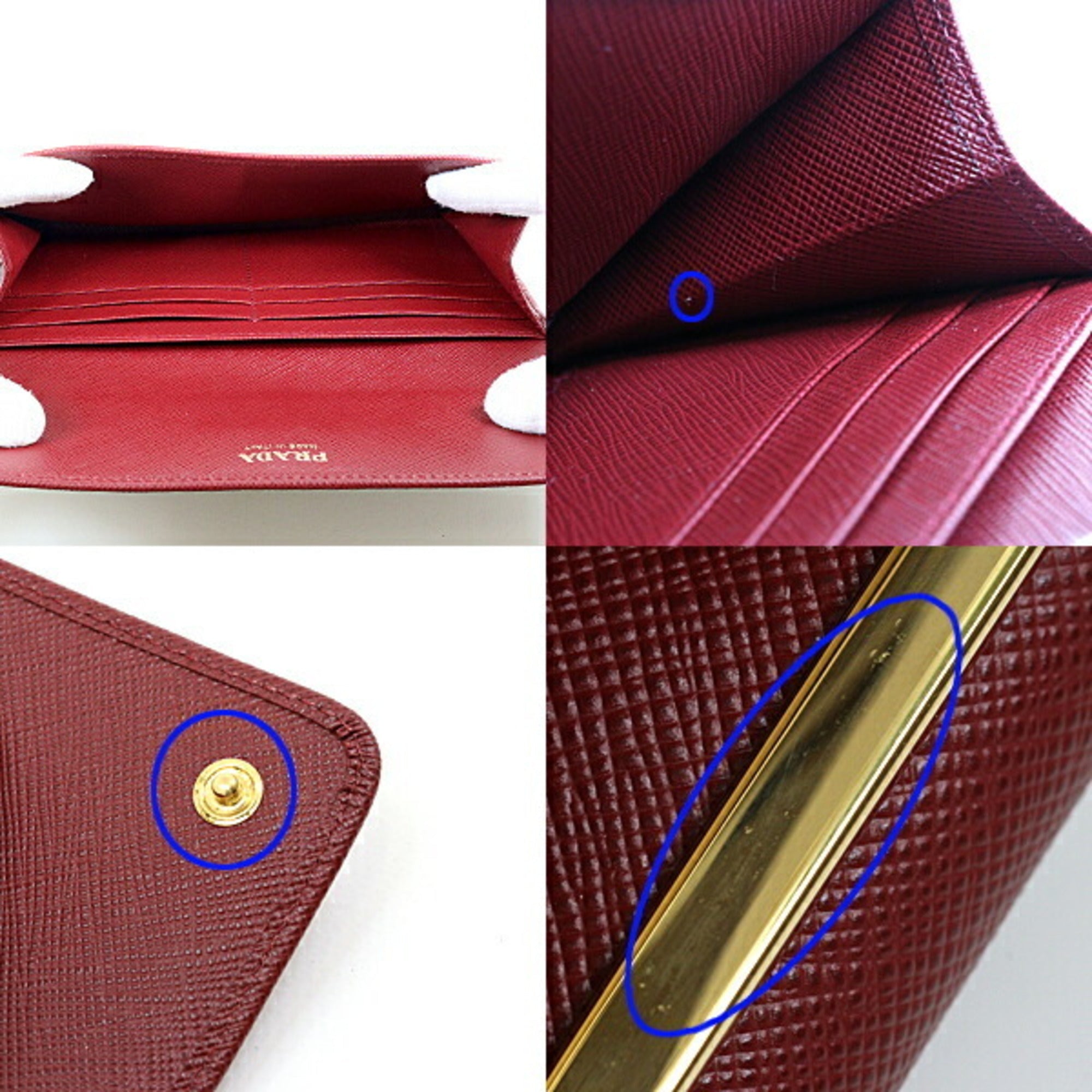 Prada Bordeaux Saffiano Long Wallet (Bi-Fold)