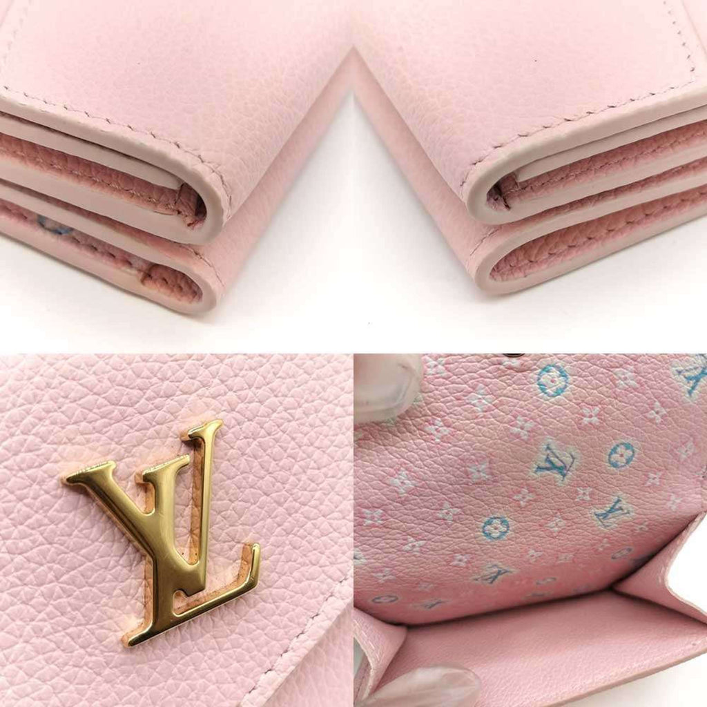 Louis Vuitton Pink Leather Wallet (Tri-Fold)