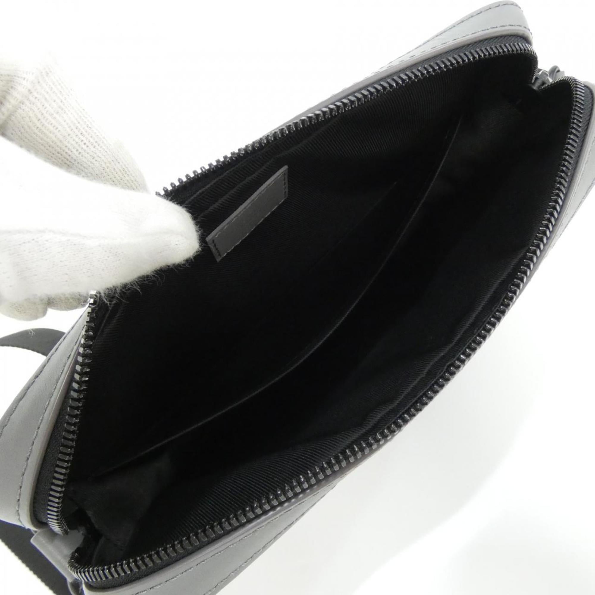 Louis Vuitton Gris Leather Pouch Shoulder Bag