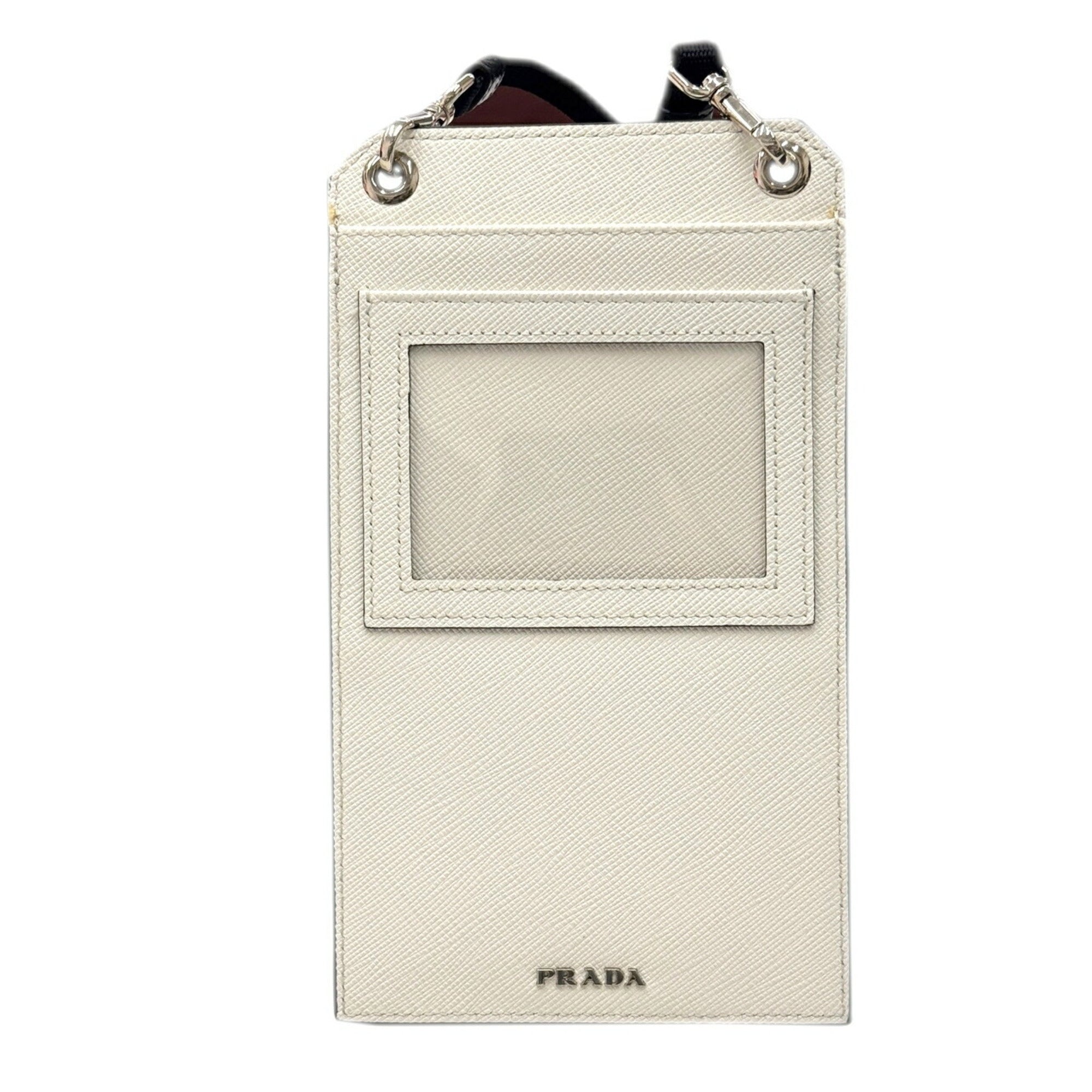 Prada Black Blue White Saffiano Pouch Shoulder Bag