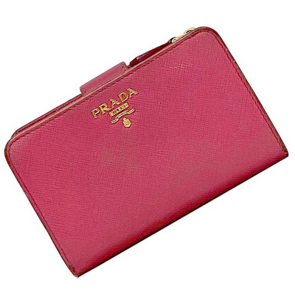 Prada Pink Saffiano Metal Wallet (Bi-Fold)