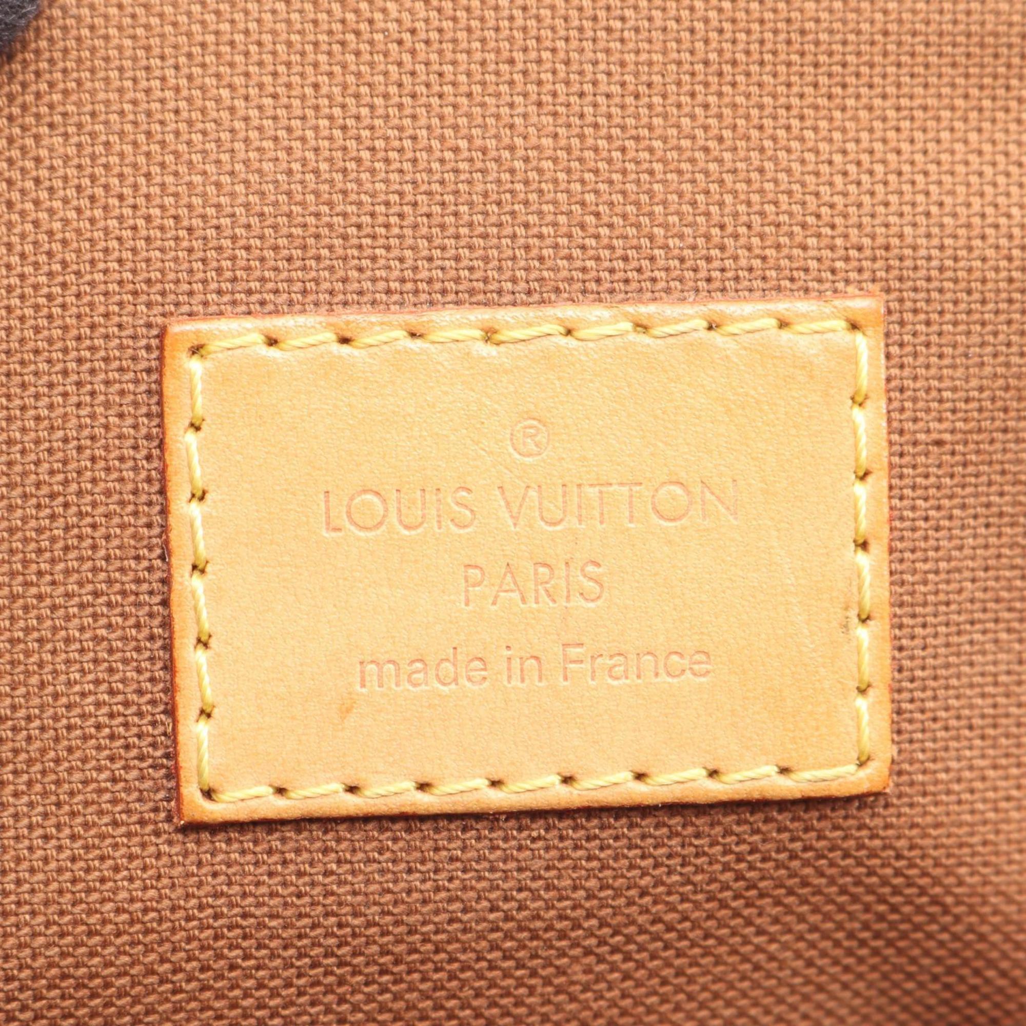 Louis Vuitton Brown Pvc Coated Canvas Leather Handbag
