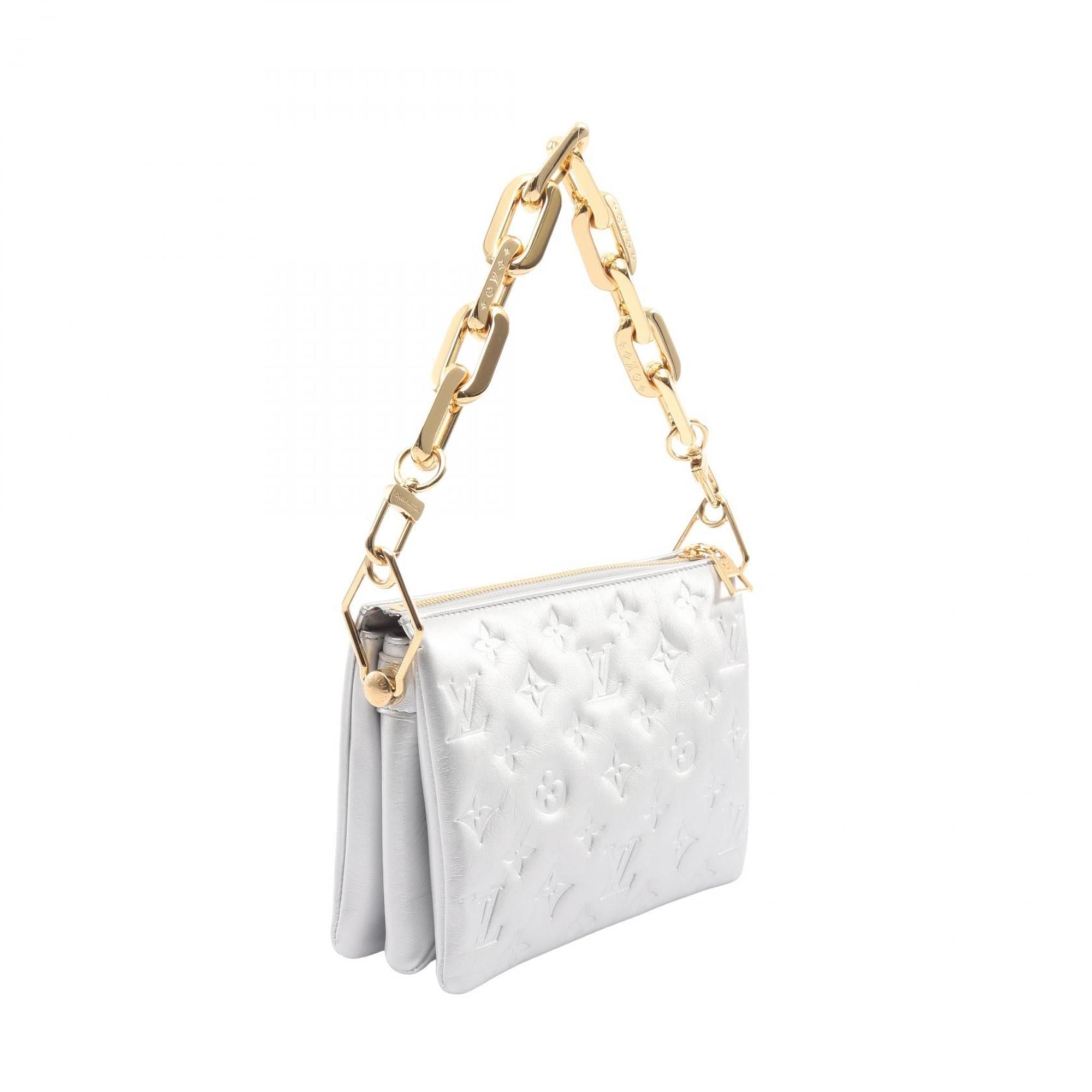 Louis Vuitton Silver Leather Shoulder Bag