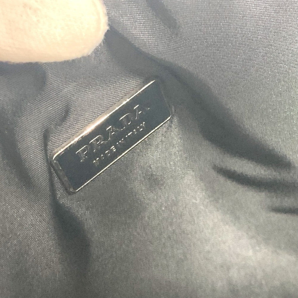 Prada Black Leather Nylon Handbag Shoulder Bag