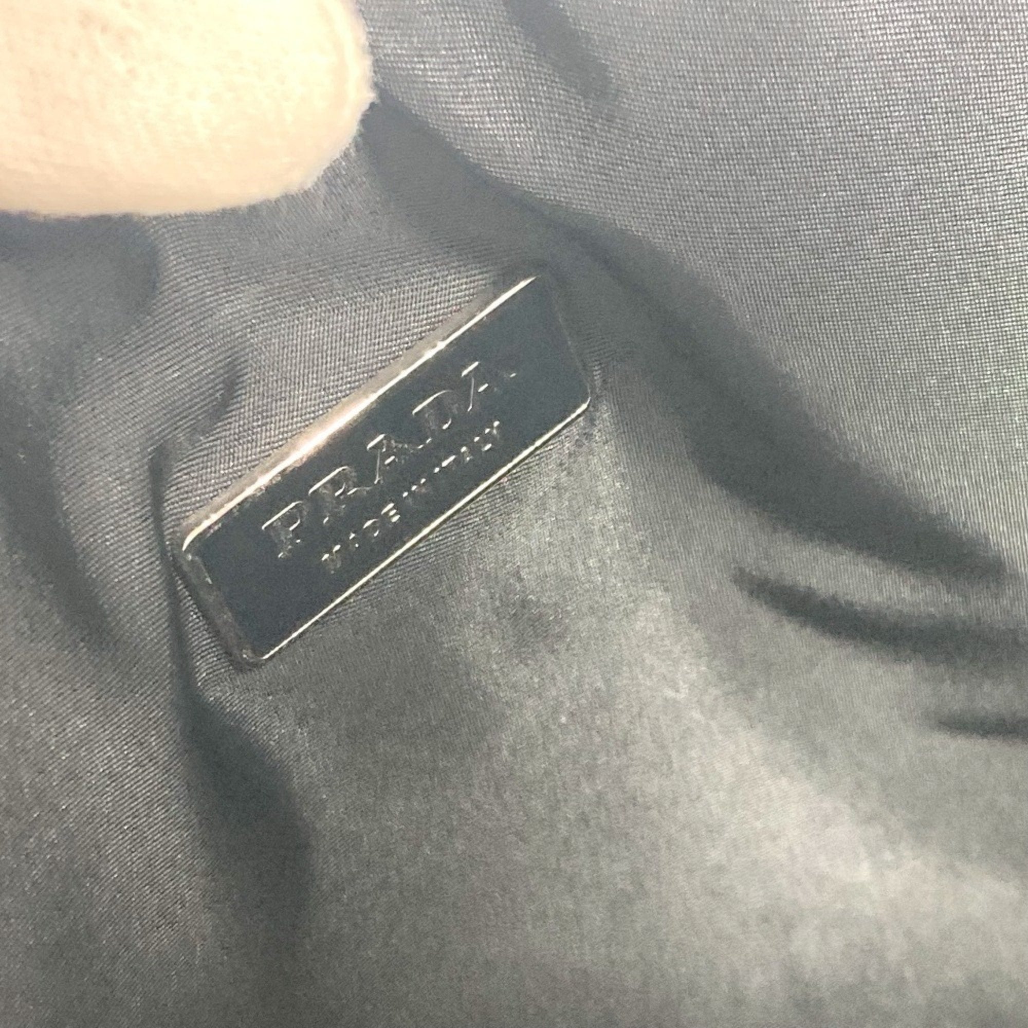 Prada Black Leather Nylon Handbag Shoulder Bag