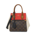Louis Vuitton Black Cerise Cream Leather Coated Canvas Handbag
