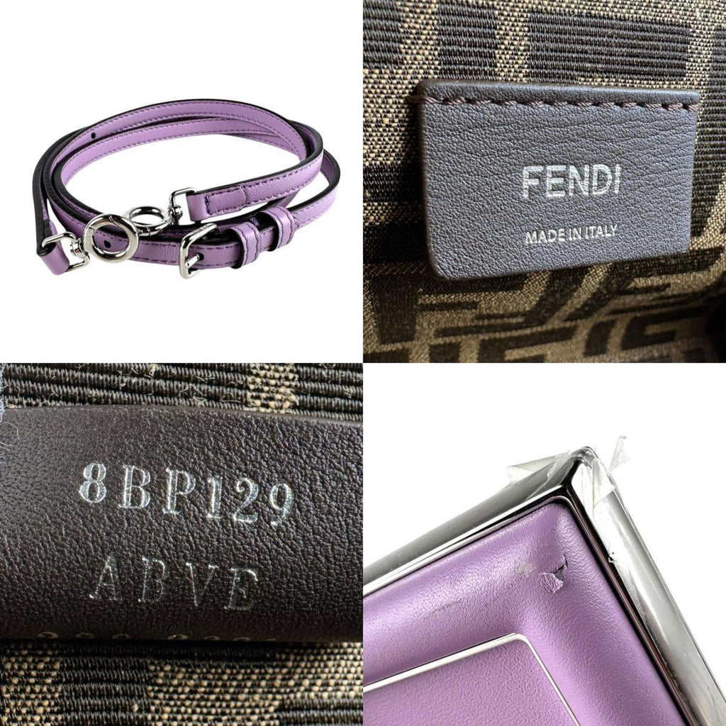 Fendi Light Purple Leather Clutch Bag Shoulder Bag