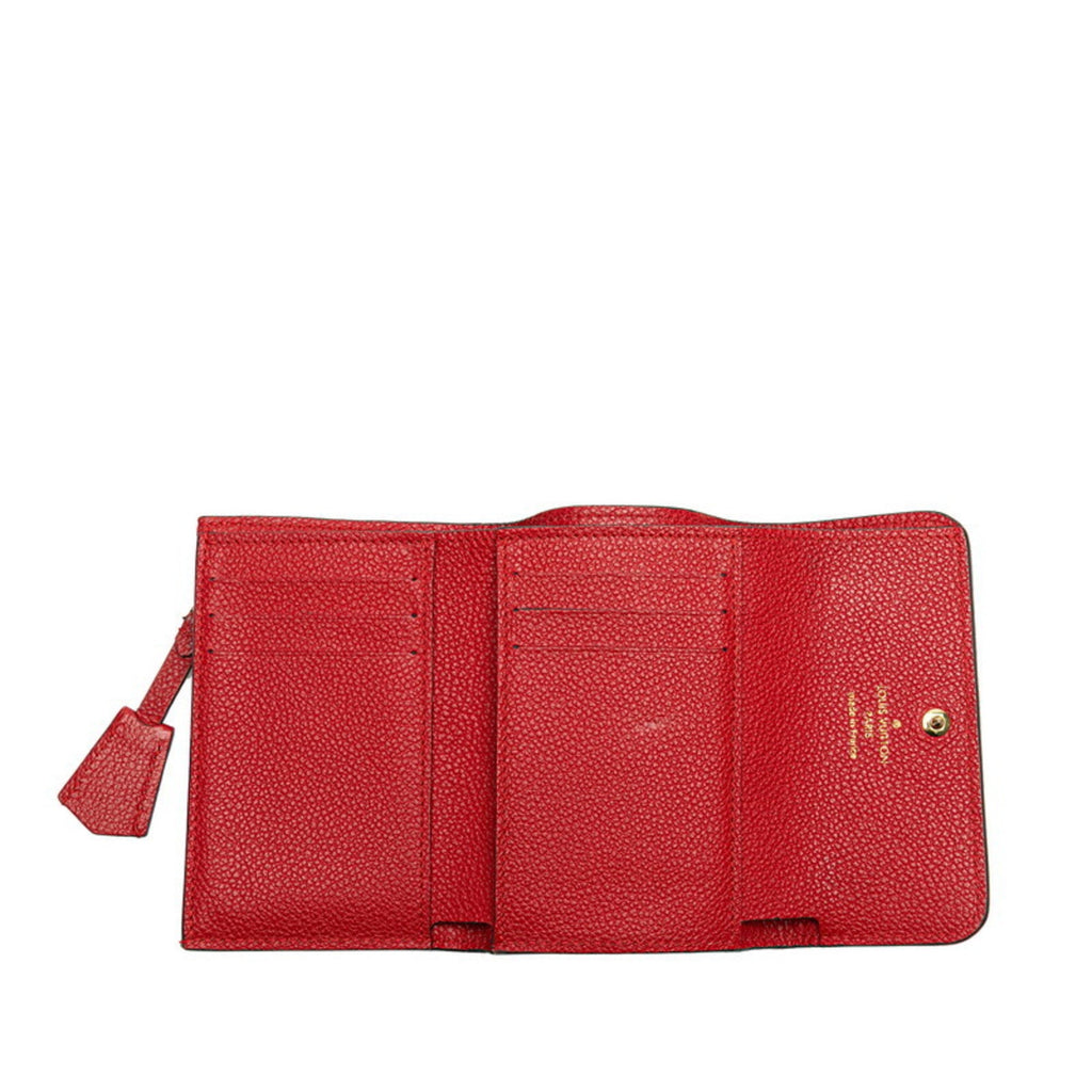 Louis Vuitton Cerise Red Color Leather Wallet (Tri-Fold)