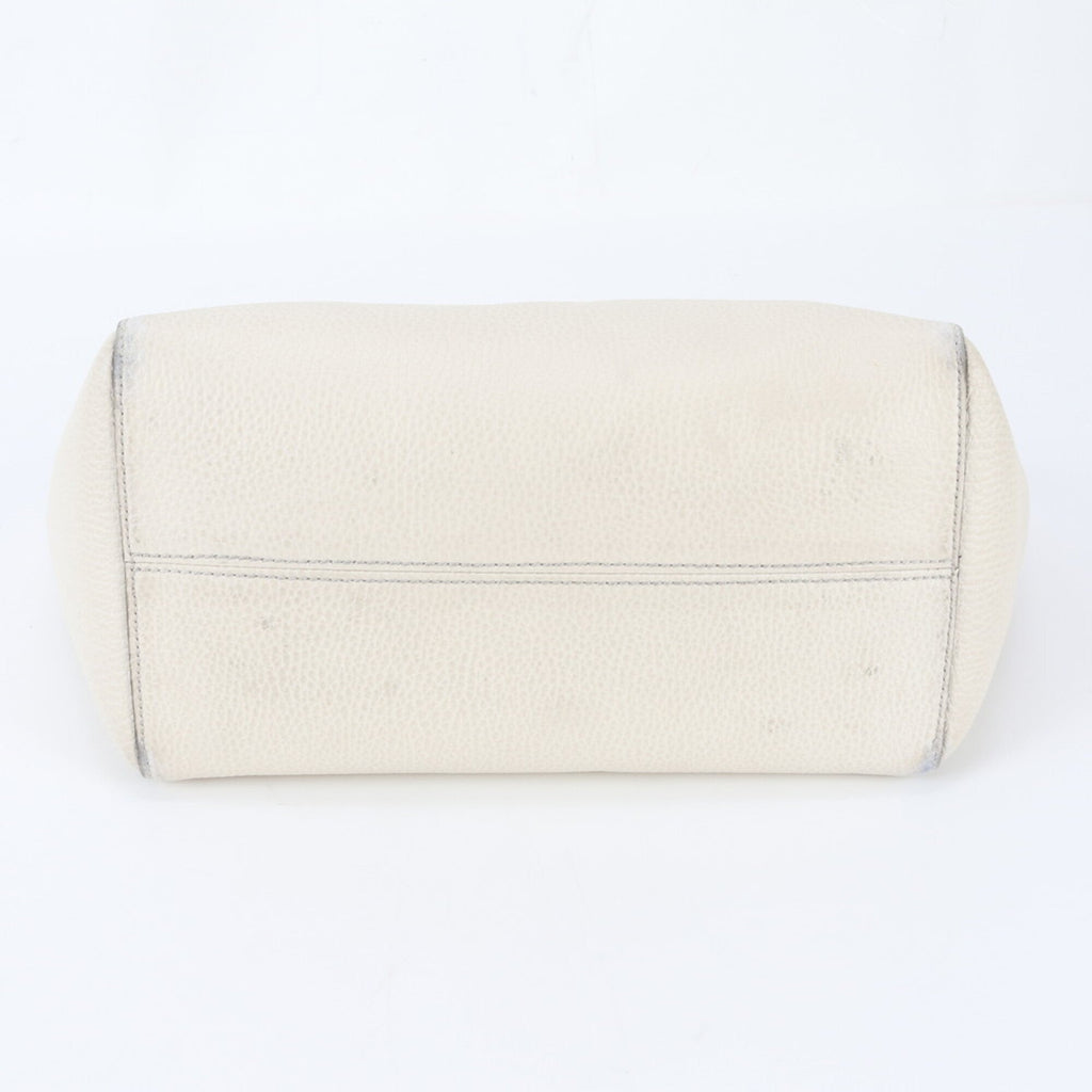 Gucci White Leather Handbag Shoulder Bag Tote Bag (Pre-Owned)
