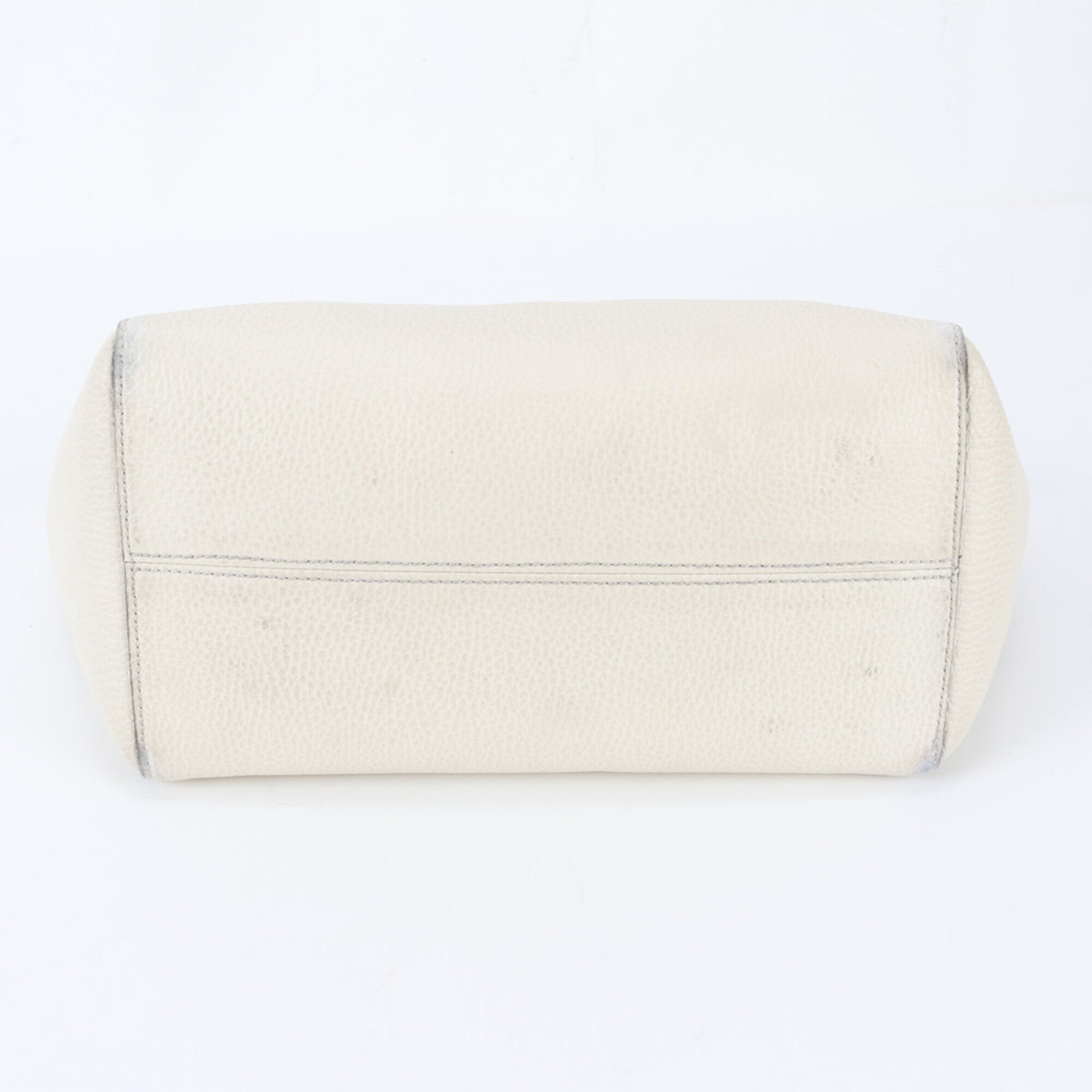Gucci White Leather Handbag Shoulder Bag Tote Bag (Pre-Owned)