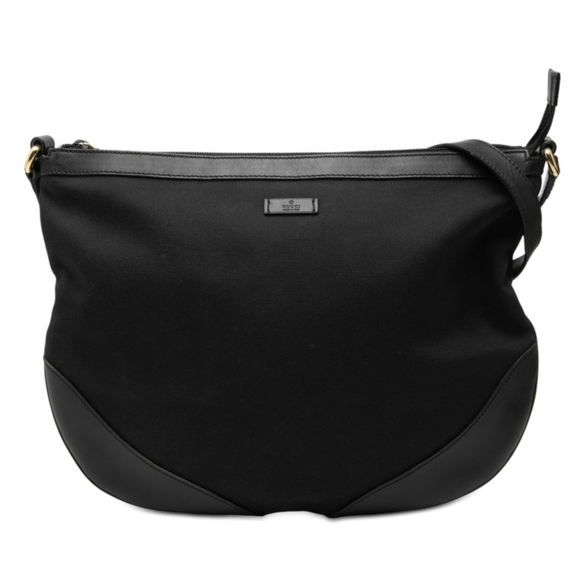 Gucci Black Canvas Leather Shoulder Bag (Pre-Owned)