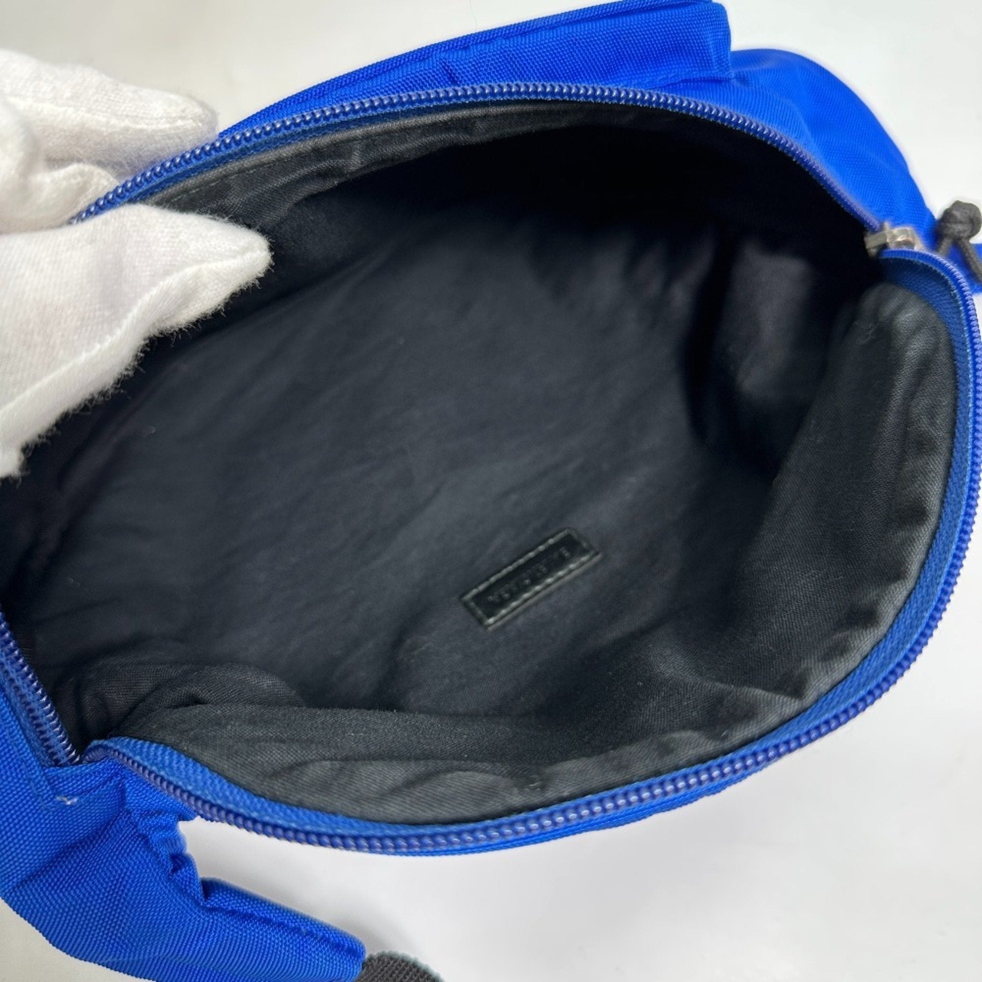 Balenciaga Black Blue Nylon Fanny Pack Shoulder Bag Sling