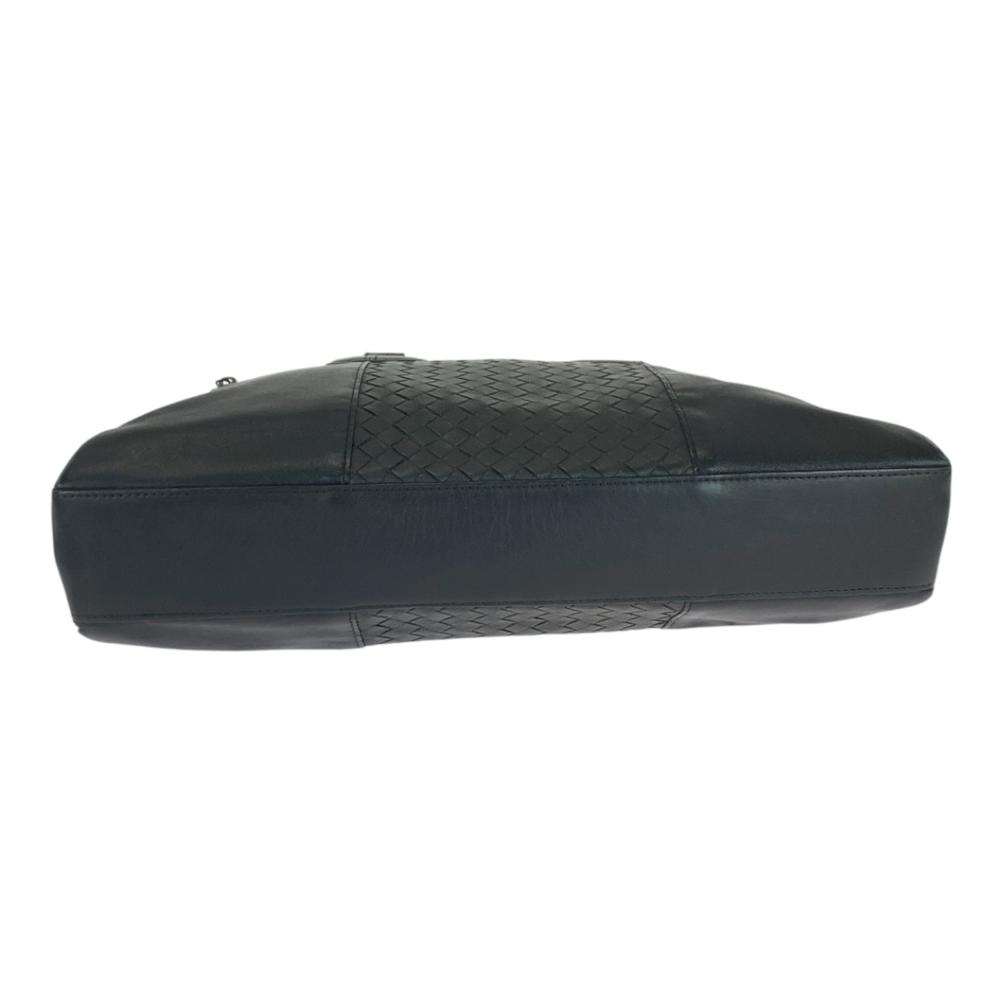 Bottega Veneta Black Leather Briefcase Shoulder Bag