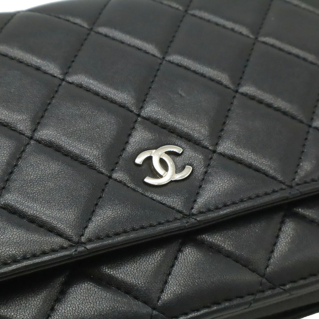 Chanel Black Leather Pochette Shoulder Bag