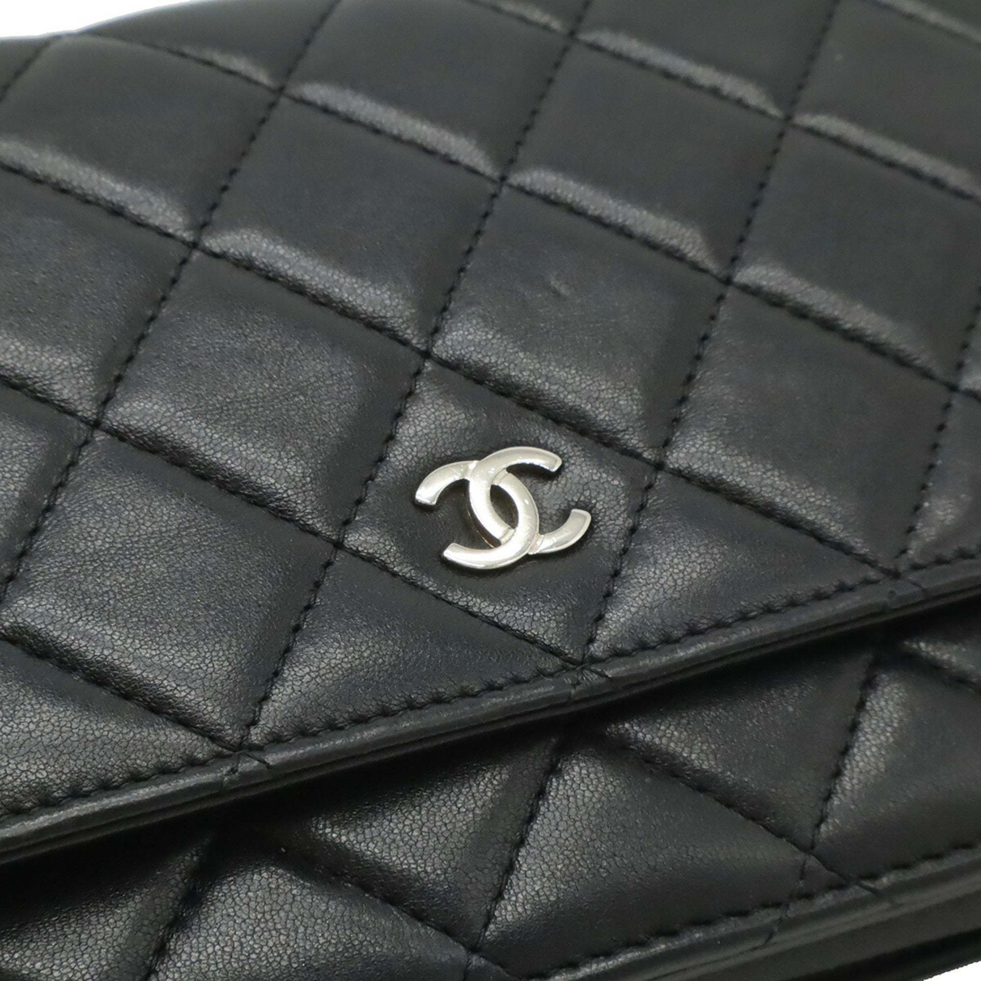Chanel Black Leather Pochette Shoulder Bag