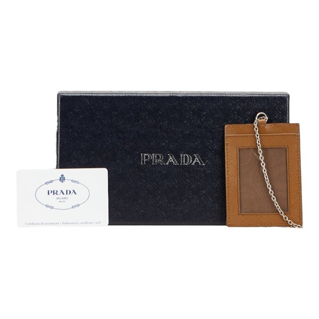Prada Brown Leather Long Wallet (Bi-Fold)