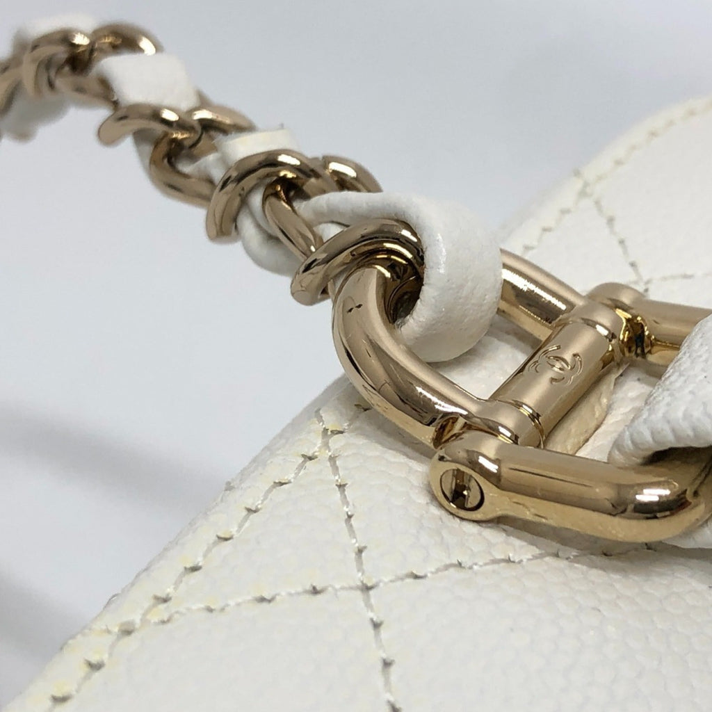Chanel Caviar Skin White Caviar Leather Handbag Shoulder Bag Vanity Bag