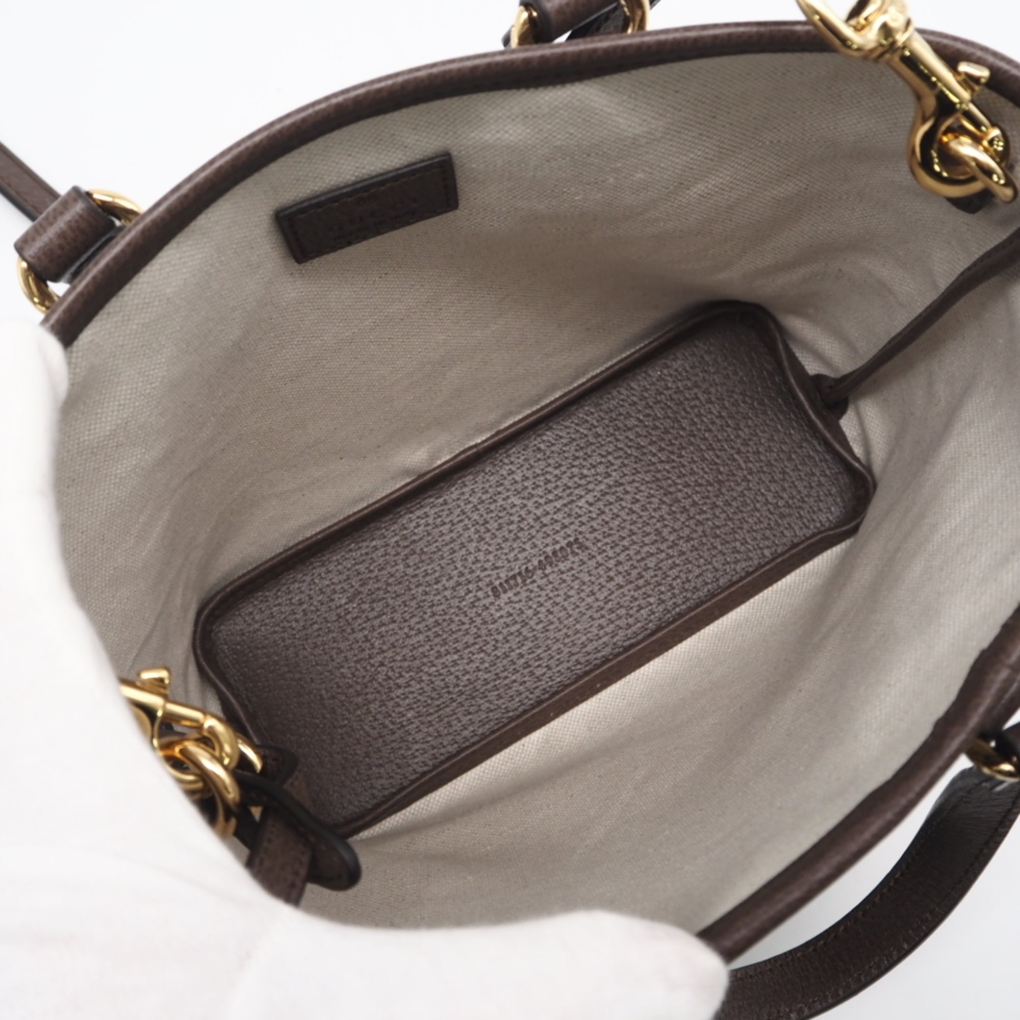 Gucci Ophidia Beige Brown Coated Canvas Handbag Tote Bag (Pre-Owned)