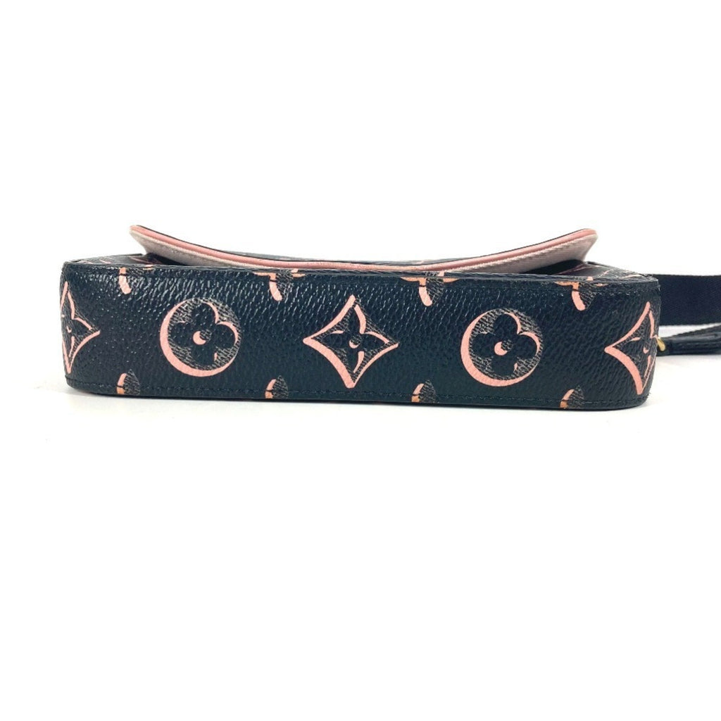 Louis Vuitton Black Pink Coated Canvas Pochette Shoulder Bag