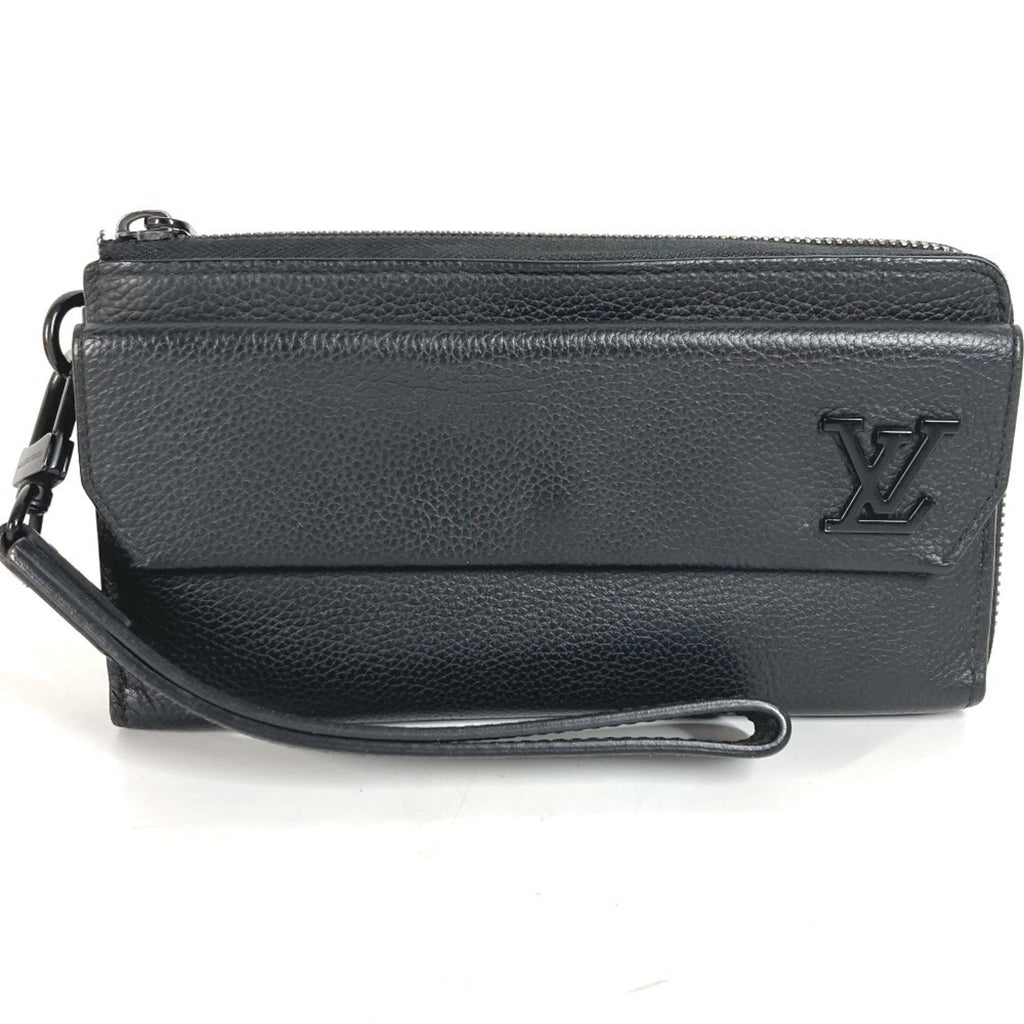Louis Vuitton Black Noir Leather Long Bill Wallet
