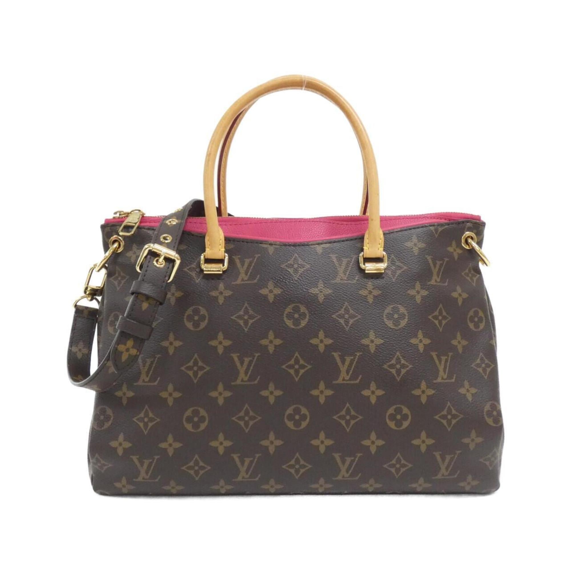 Louis Vuitton Monogram Marron Rose Litchi Coated Canvas Leather Handbag