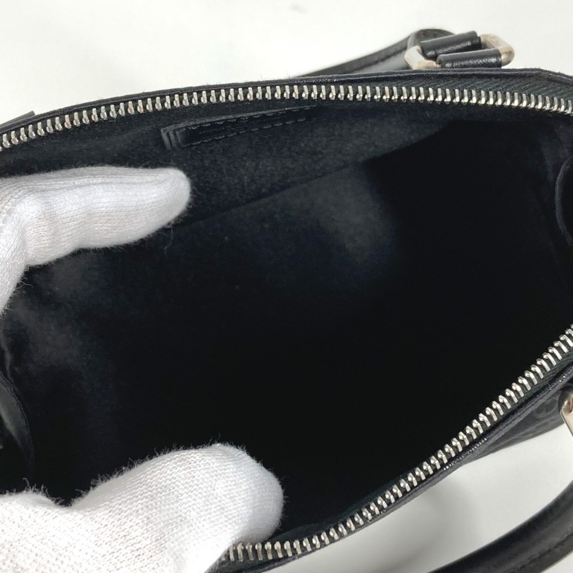 Louis Vuitton Black Noir Satin Leather Handbag