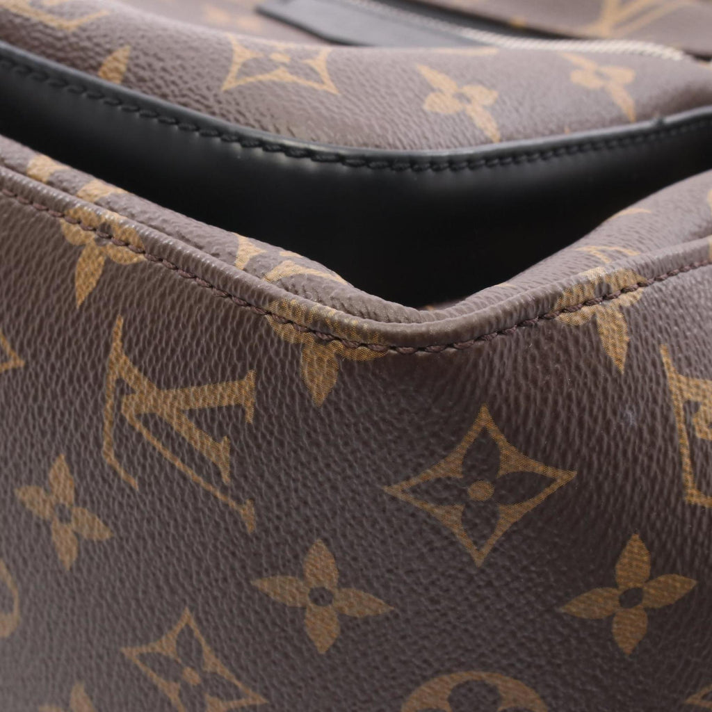 Louis Vuitton Black Brown Monogram Macassar Coated Canvas Leather Backpack