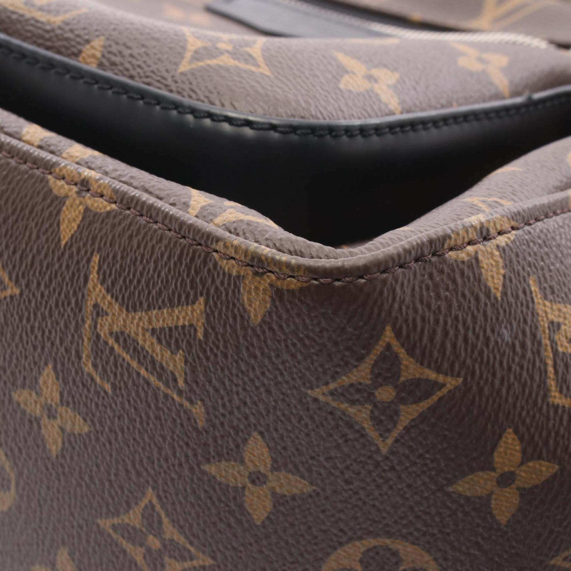 Louis Vuitton Black Brown Monogram Macassar Coated Canvas Leather Backpack