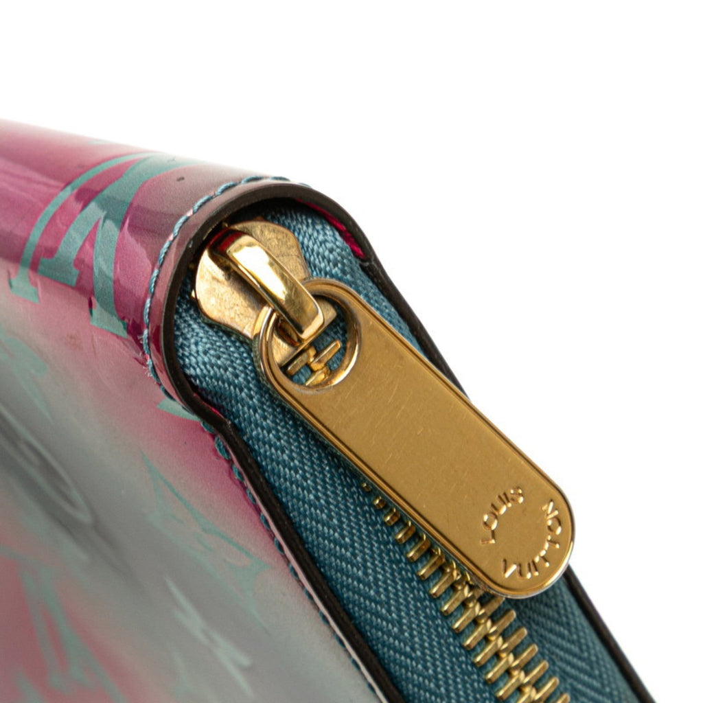 Louis Vuitton Blue Multi-Color Pink Patent Leather Long Wallet