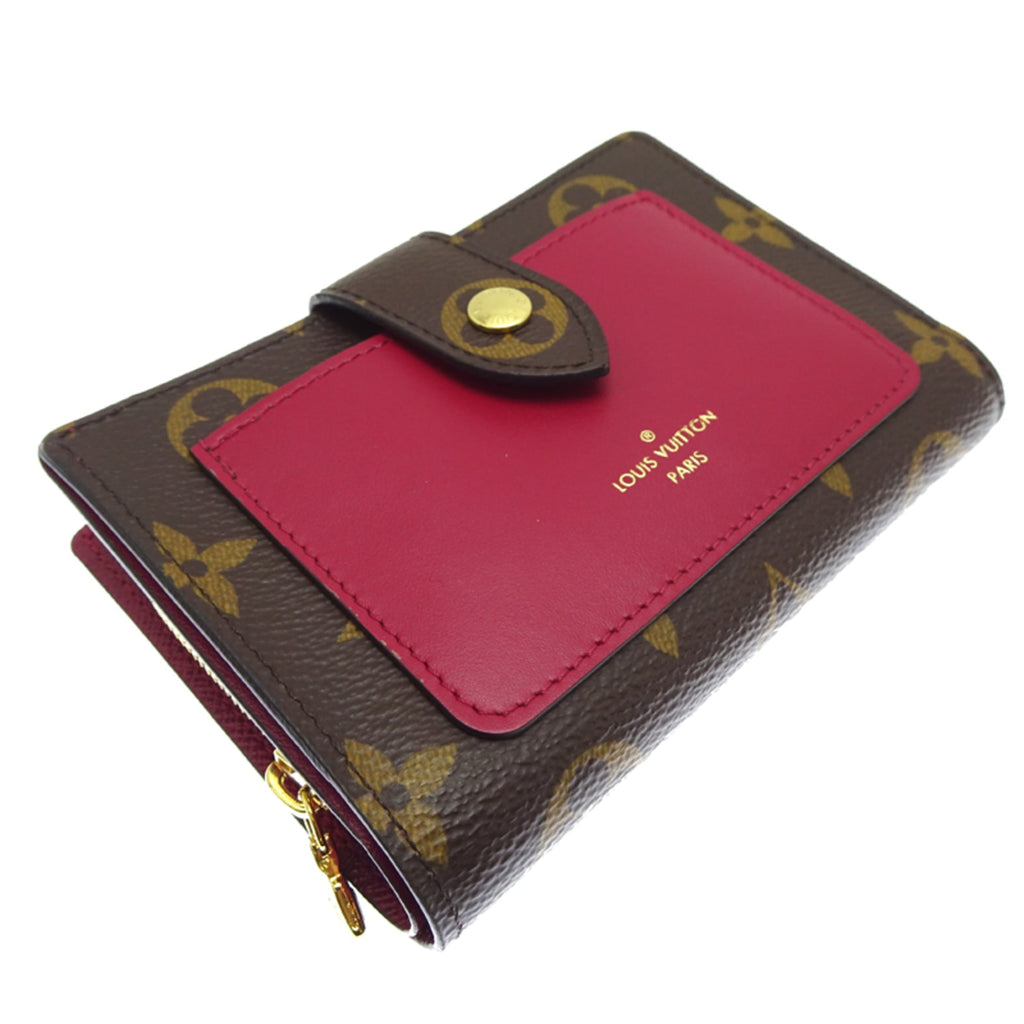 Louis Vuitton Brown Fuchsia Pink Monogram Monogram Leather Wallet