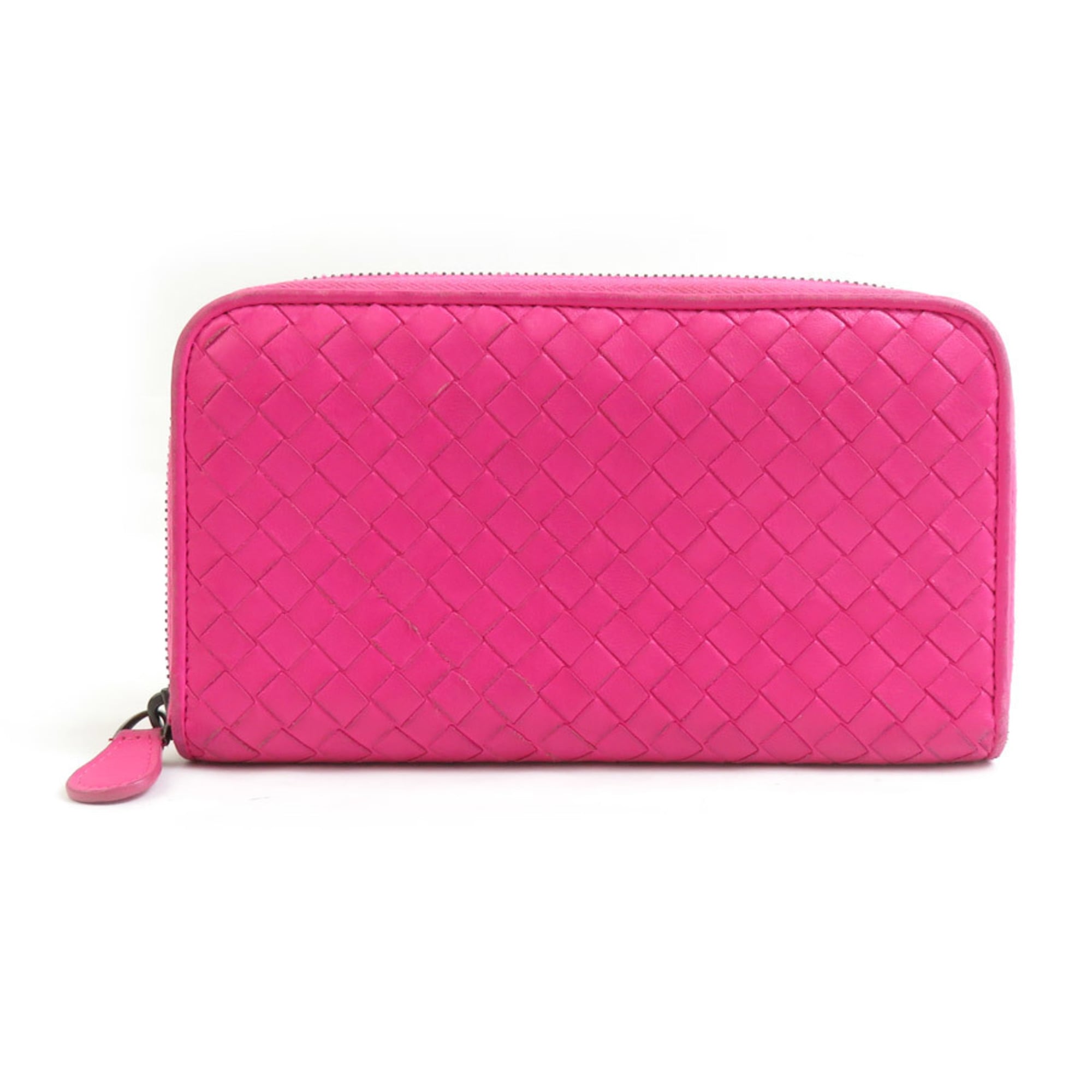 Bottega Veneta Pink Intrecciato Long Wallet (Bi-Fold)