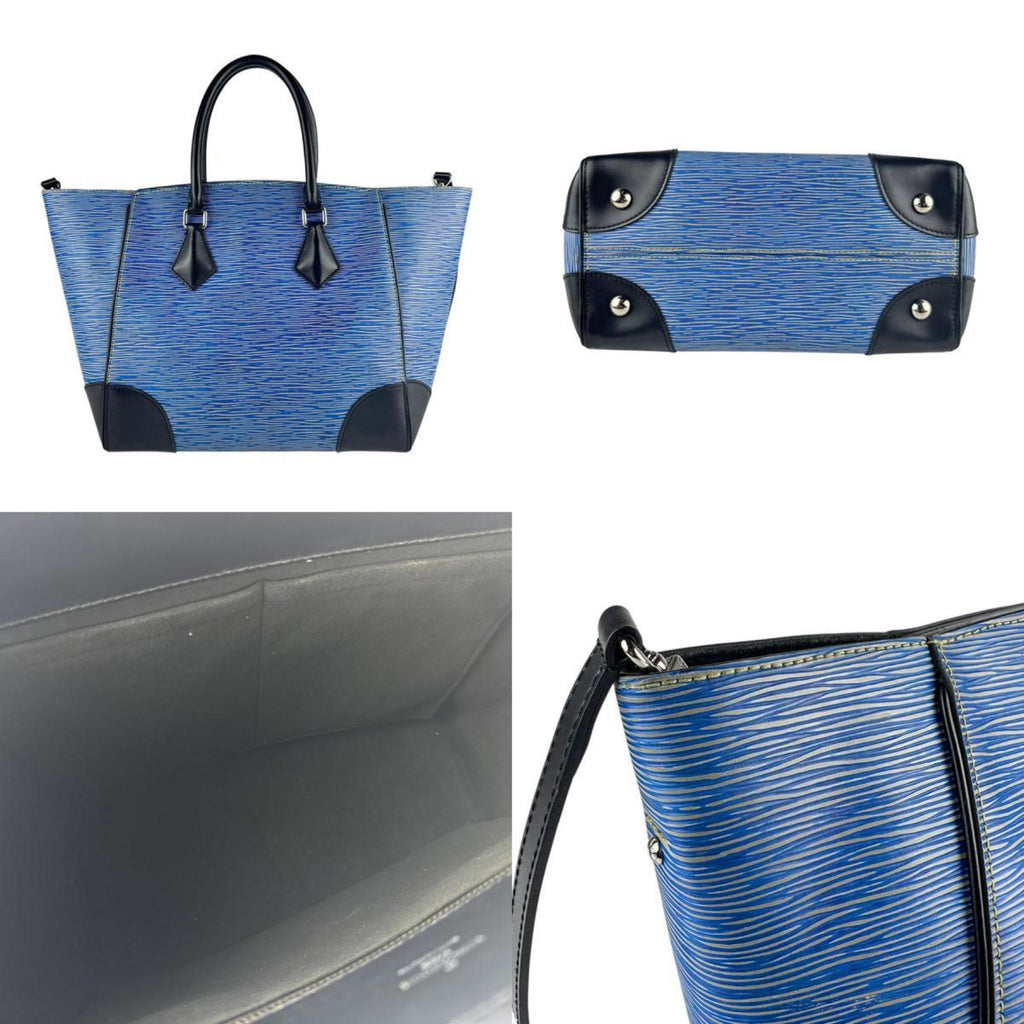 Louis Vuitton Black Blue Epi Leather Handbag Shoulder Bag