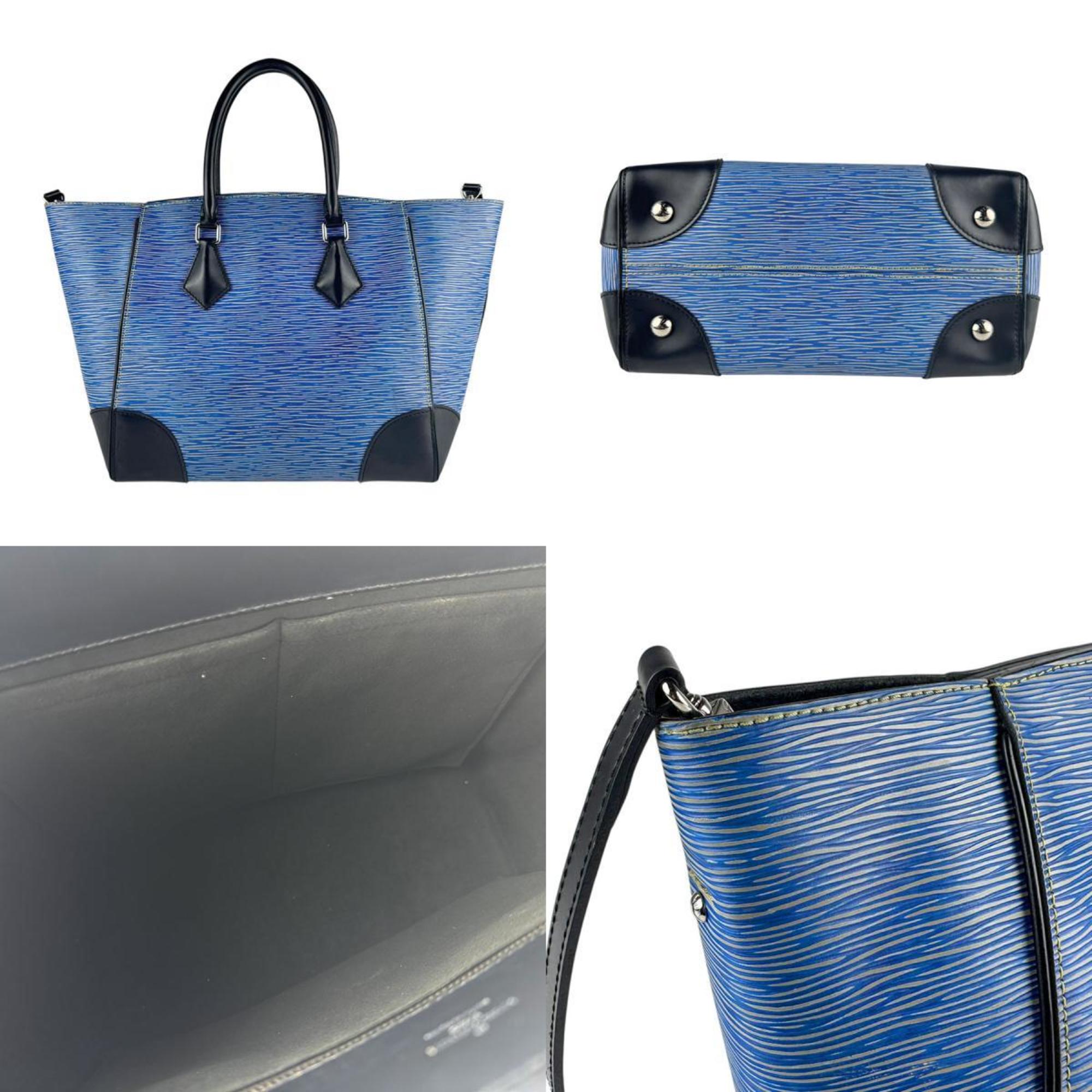 Louis Vuitton Black Blue Epi Leather Handbag Shoulder Bag